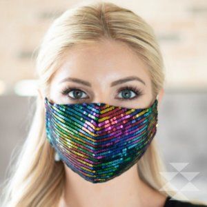 Multi Color Sequin Fashion Face Mask  NEW